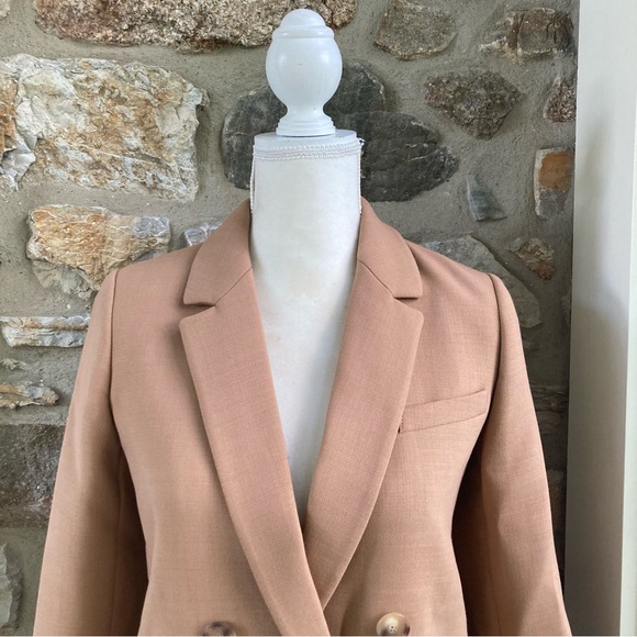 NWT Sezane CHRISTIE Blazer Jacket Camel Womens 32 / 0 $225 - Picture 8 of 16